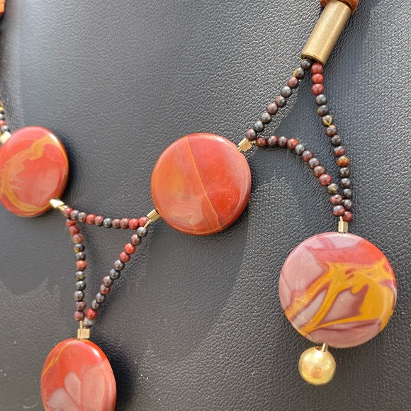Mookaite Jasper Handmade Statement Necklace - Picture 7 of 8